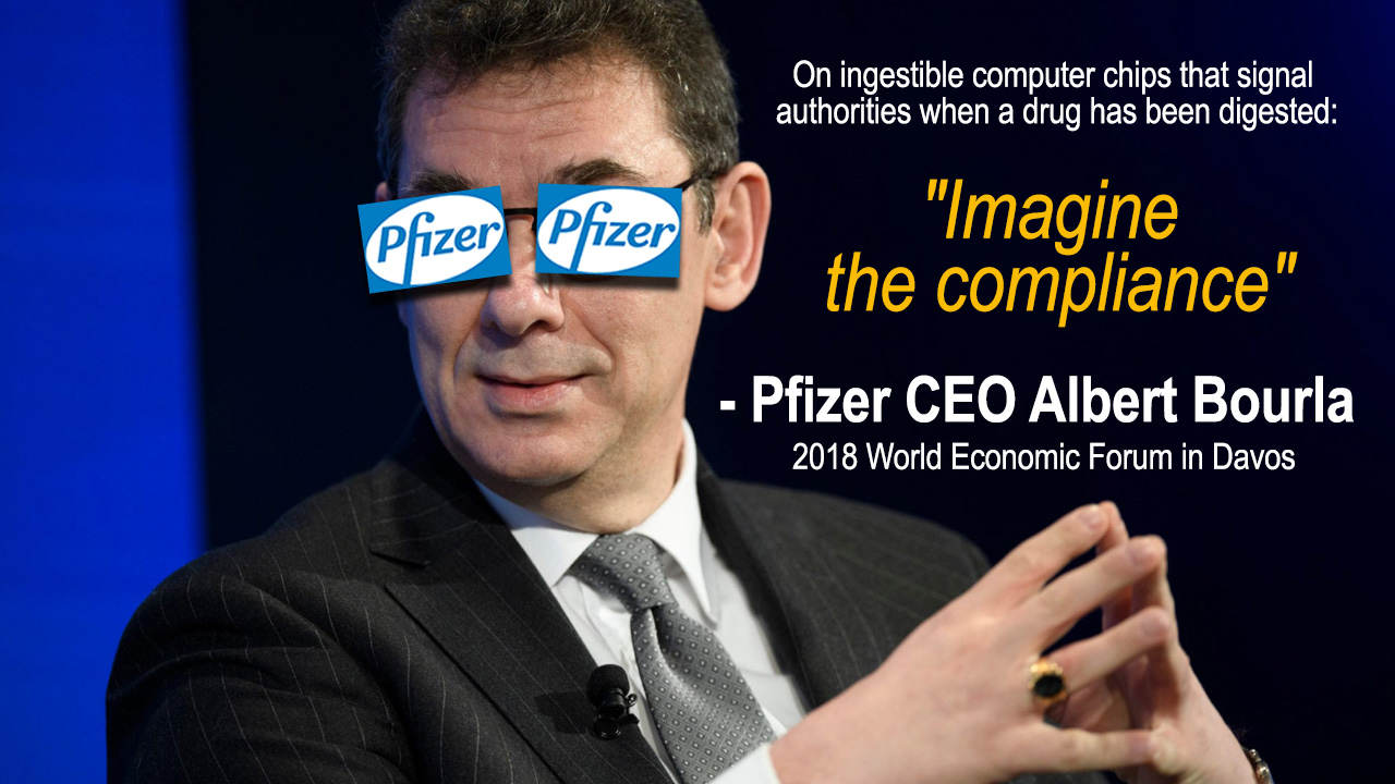 [2018 DAVOS FLASHBACK VIDEO] Pfizer CEO Albert Bourla On Ingestible Computer Chips: “Imagine the compliance”